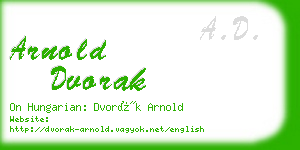 arnold dvorak business card